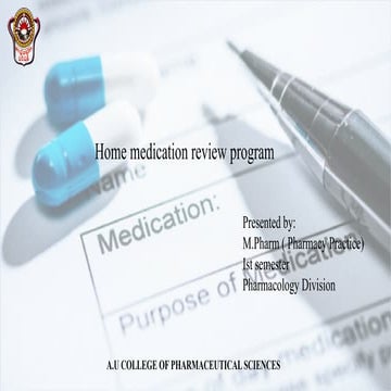 Home Medication Program And Health Management.