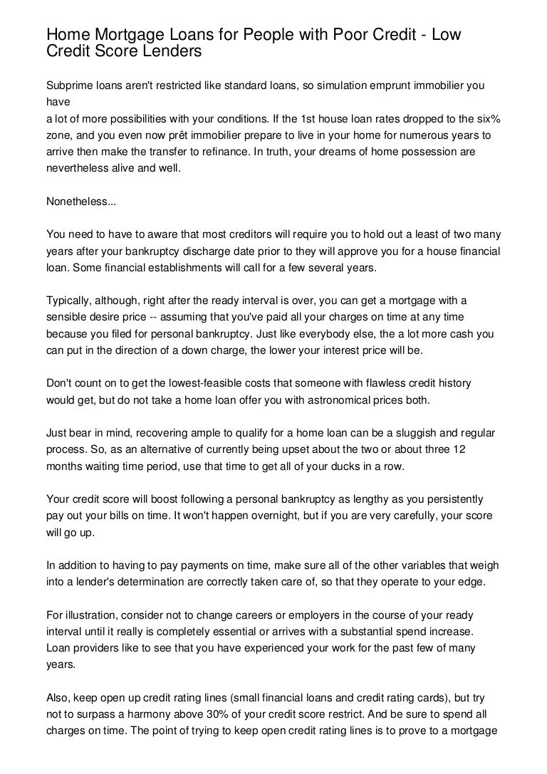 getting a house loan with bad credit