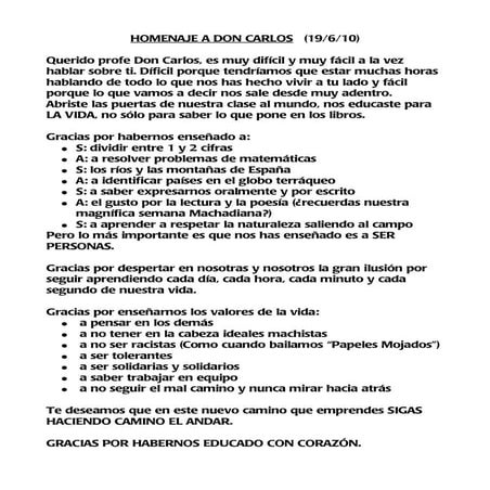 Homenaje a don carlos