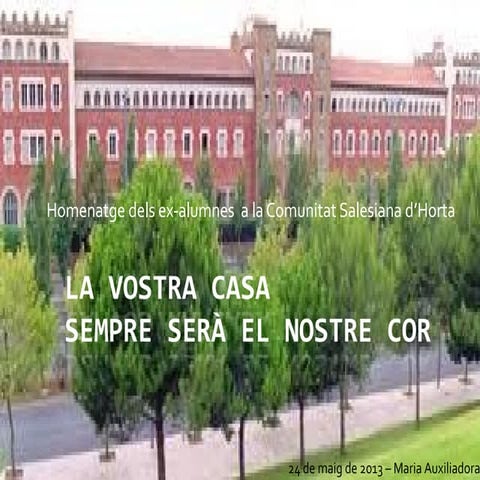 Homenatge a la comunitat salesiana d'horta