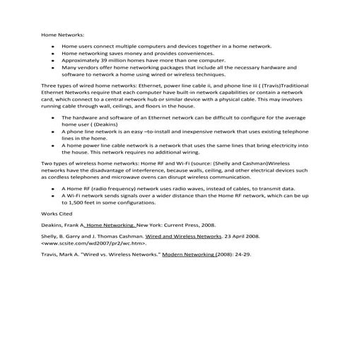 Home networks by hamilton lara