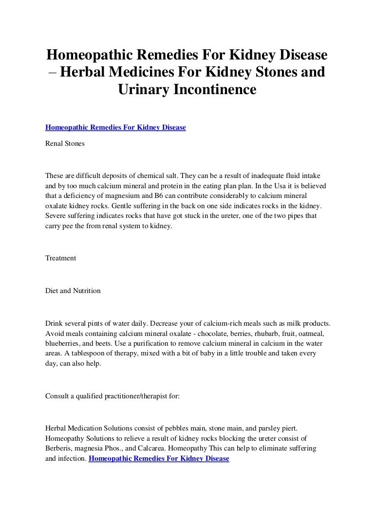 Homeopathic Remedies For Kidney Disease Herbal Medicines For Kidney…