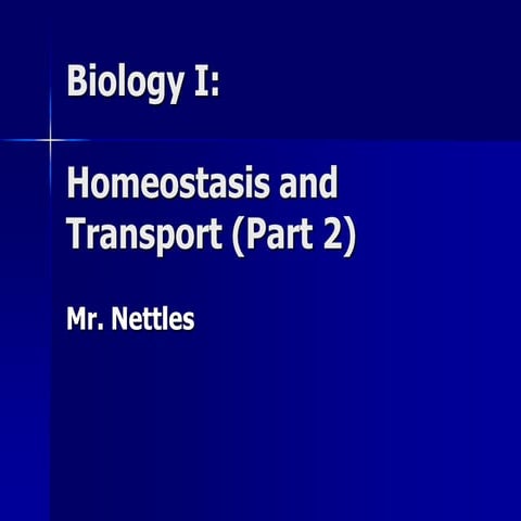 Homeostasis and transport (part 2)