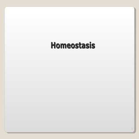 Homeostatis