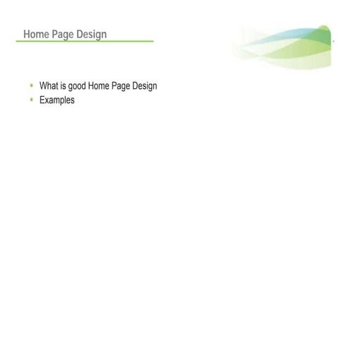 Home Page Design