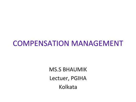 Compensation Management 1