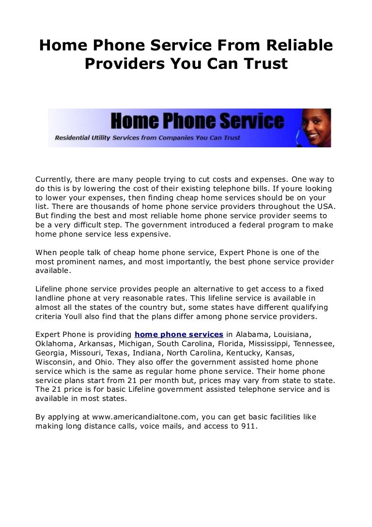 Home phone service from reliable providers you can trust