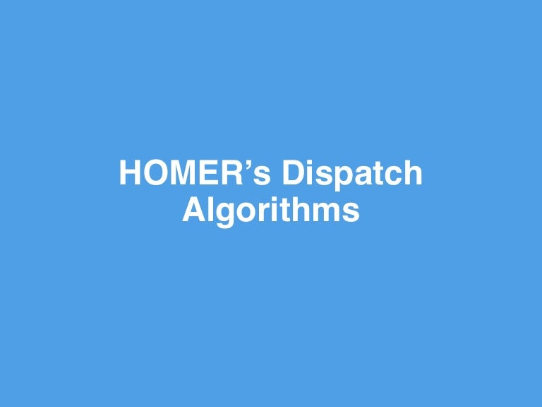 Homer Energy Webinar Homer Dispatch Algorithms October 2018