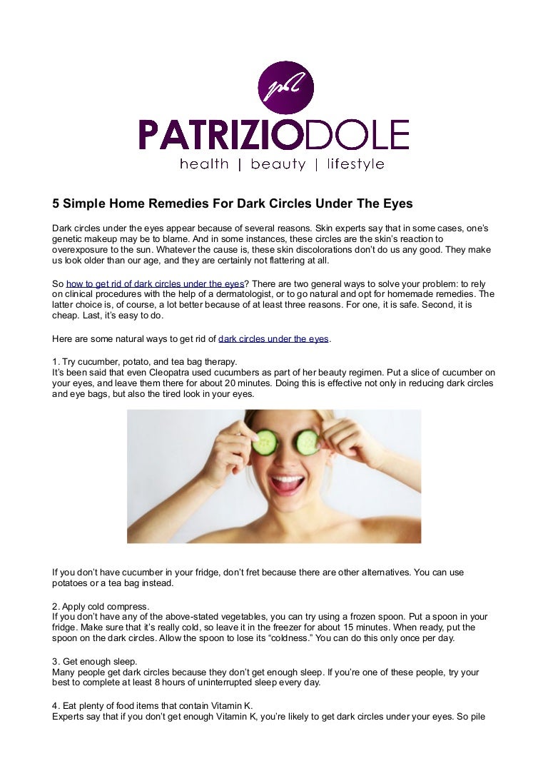 home remedies for black under eyes