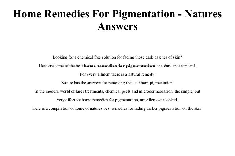 natural remedy for hyperpigmentation
