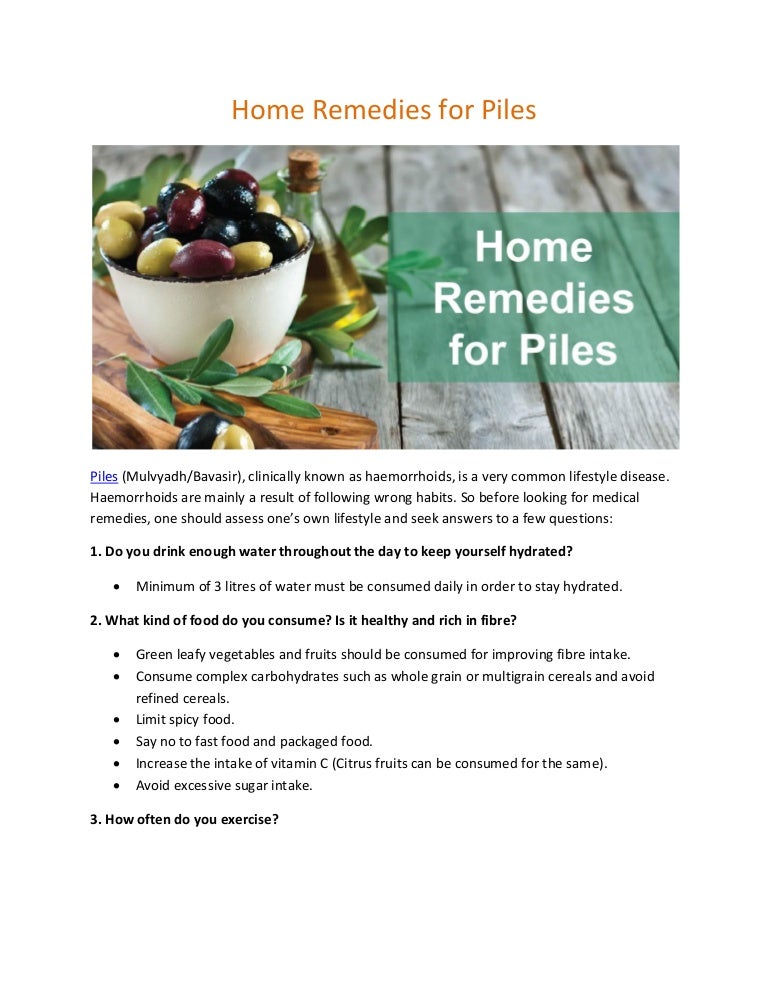 Home Remedies For Piles