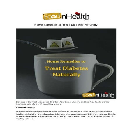 Home remedies to treat diabetes naturally