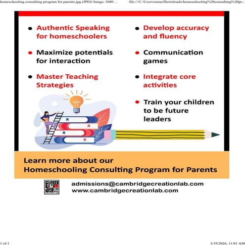 Homeschooling Consultation Program for Parents | PDF