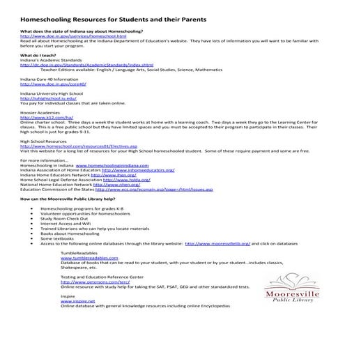 Making Your Library Work for Homeschoolers Workshop: Student/Parent Handout (August 2018)