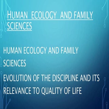 Introduction Human Ecology and Family Sciences chapter 1 | PPTX
