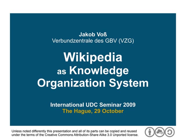 Wikipedia as Knowledge Organization System