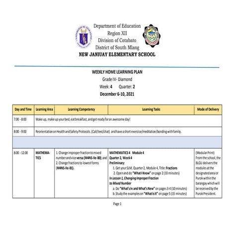 Home Weekly Plan Week 4 q2 njes Math4.docx