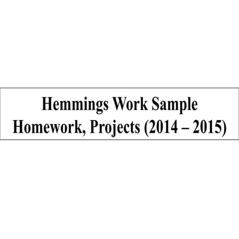 Sample: Homework and Projects