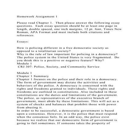 Homework Assignment 1Please read Chapter 1.  Then please answer .docx