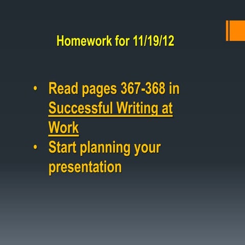 Homework for 11.19.12
