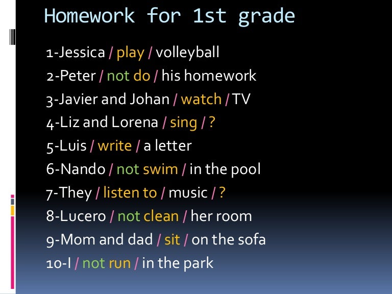 Homework for 1st grade