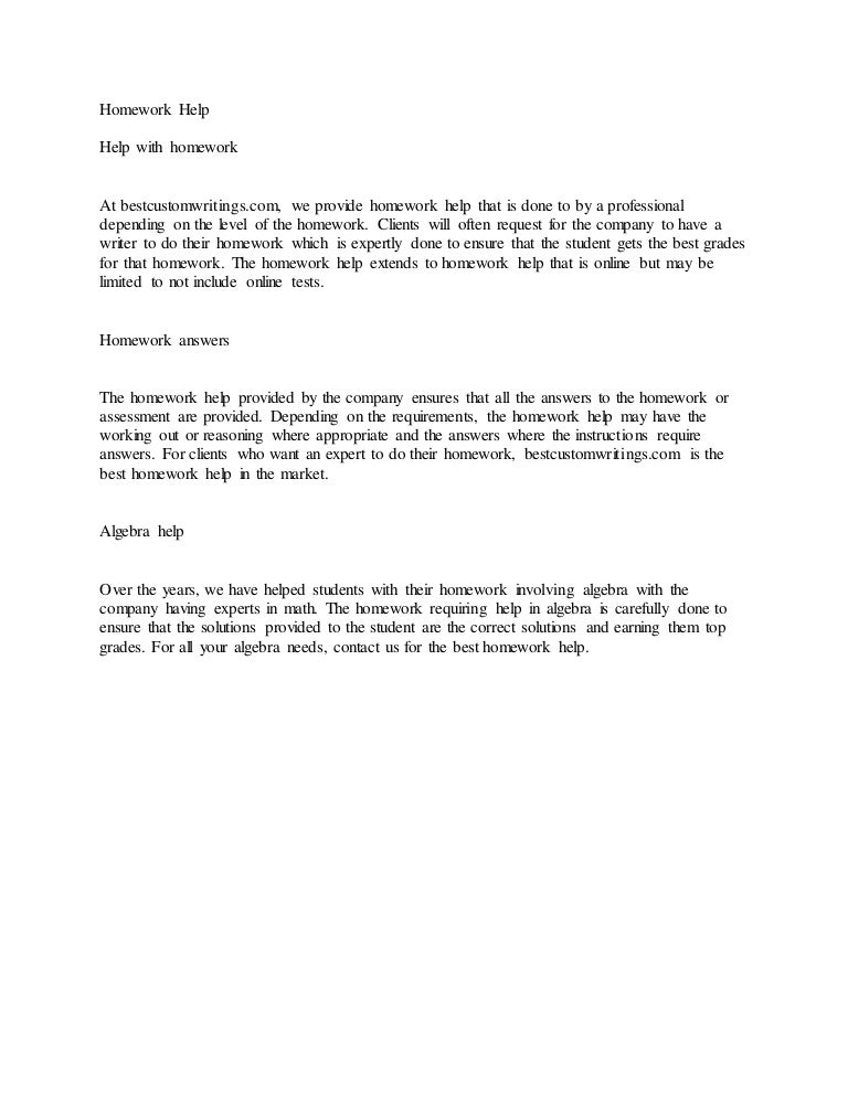 Ss homework help