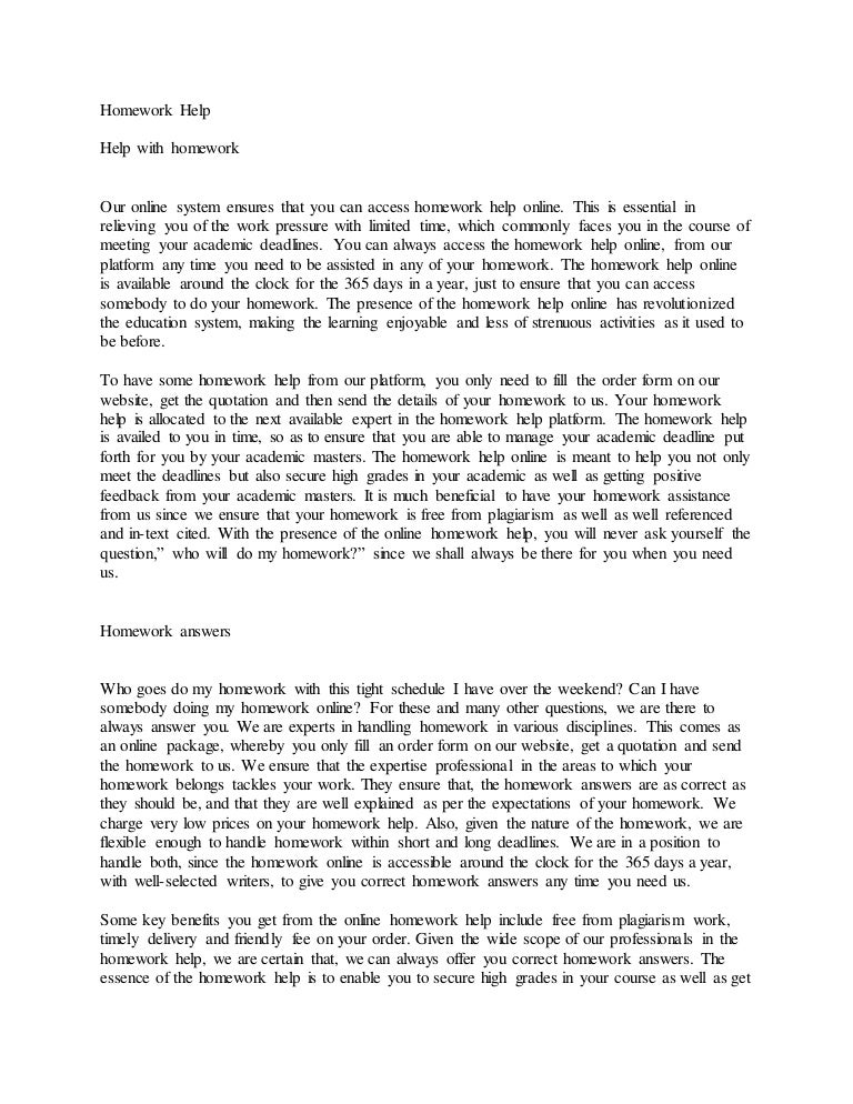Homework help 5 Homework help 5