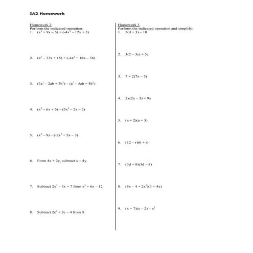 Homework packet | PDF
