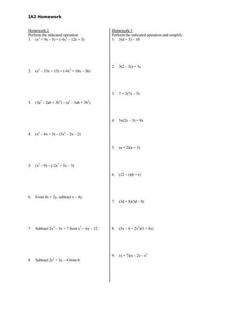 Homework packet