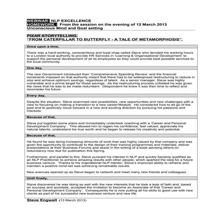 Pixar Story Framework - an example