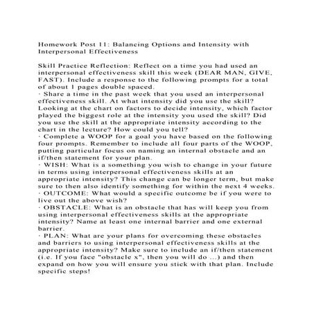 Homework Post 11 Balancing Options and Intensity with Interperson.docx