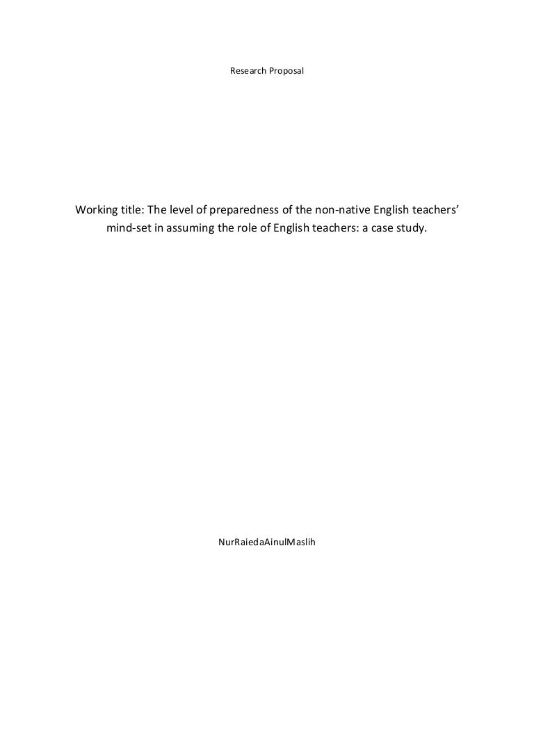 Sample research proposal teaching english