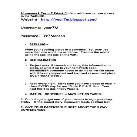 Homework Term 3 Week 2 Doc