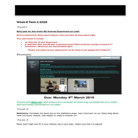 Homework week 6 term 1 2015