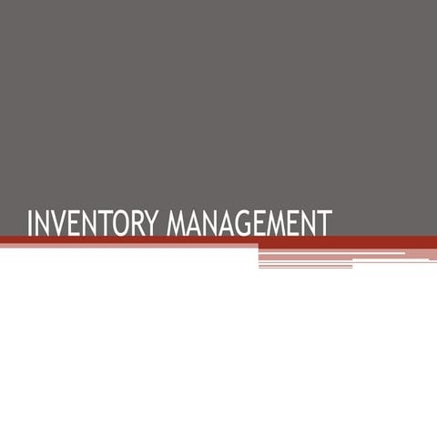 Inventory Management 