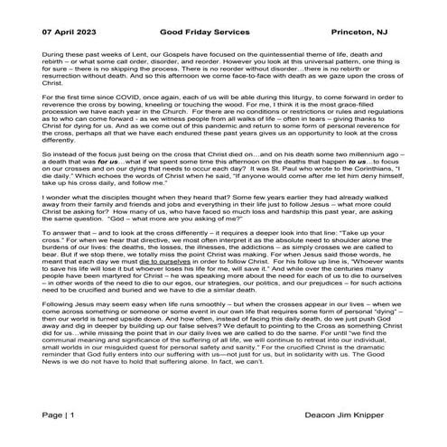 Homily - Good Friday