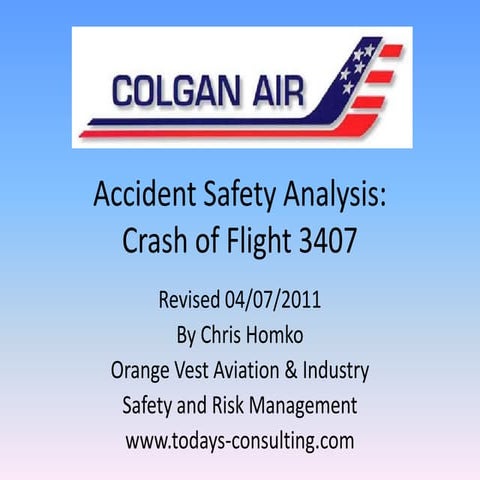 Homko Colgan Flight 3407  HFACS Safety Analysis