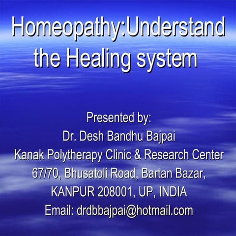 Homoeopathy Understand the Medical system