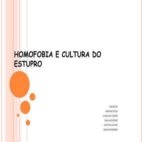 Homofobia e cultura do estupro