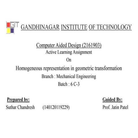 Homogeneous representation in geometric transformation 