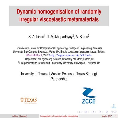 Dynamic Homogenisation of randomly irregular viscoelastic metamaterials