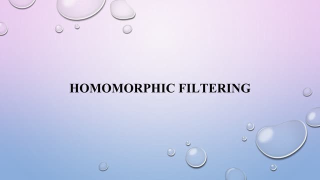 Homomorphic filtering