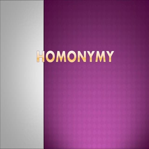 Homonymy