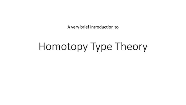 Intoduction to Homotopy Type Therory