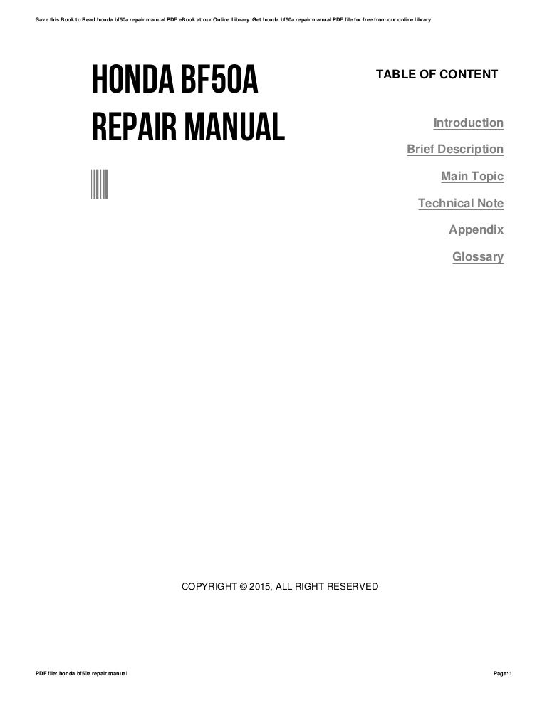 Honda bf50 manual