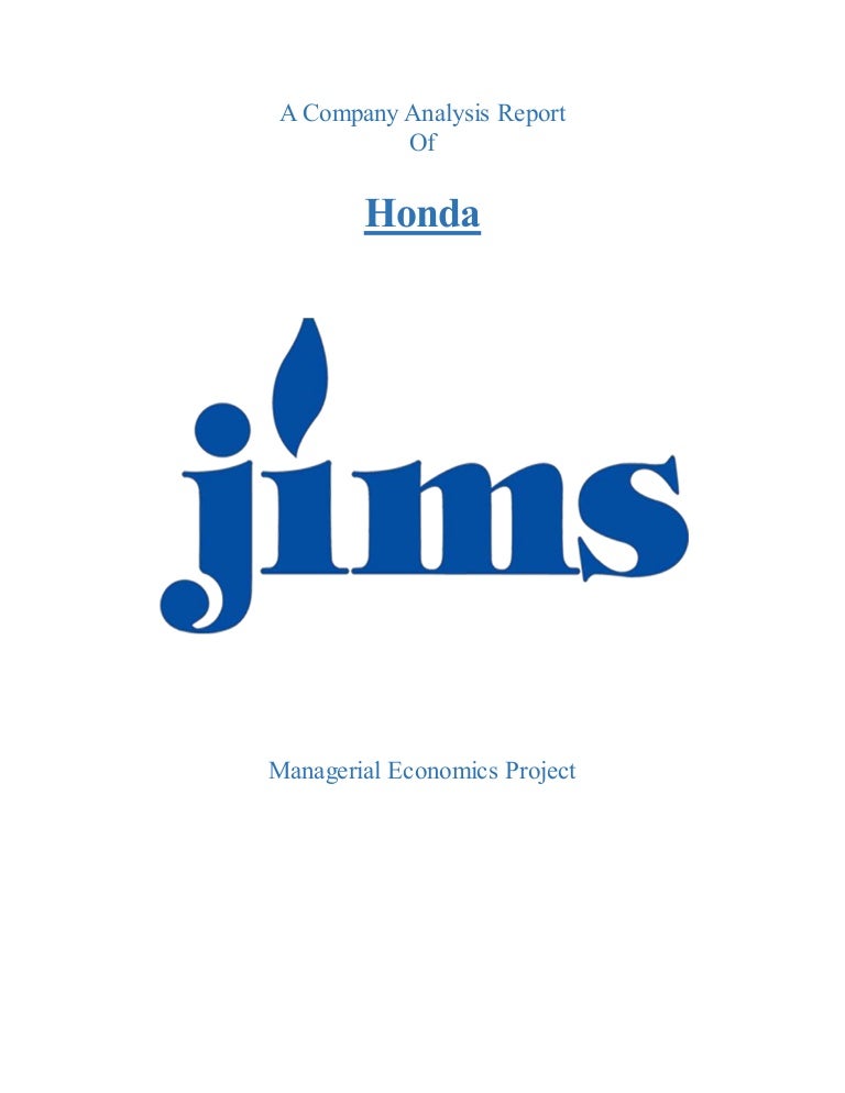 Honda Company Analysis Report