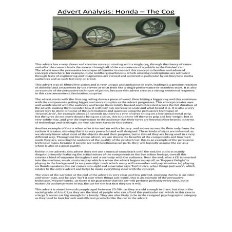 Honda – the cog v1