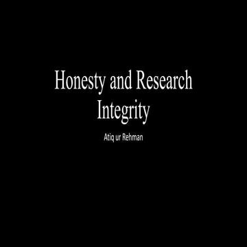 Honesty and research integrity