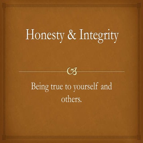 Honesty  integrity revised