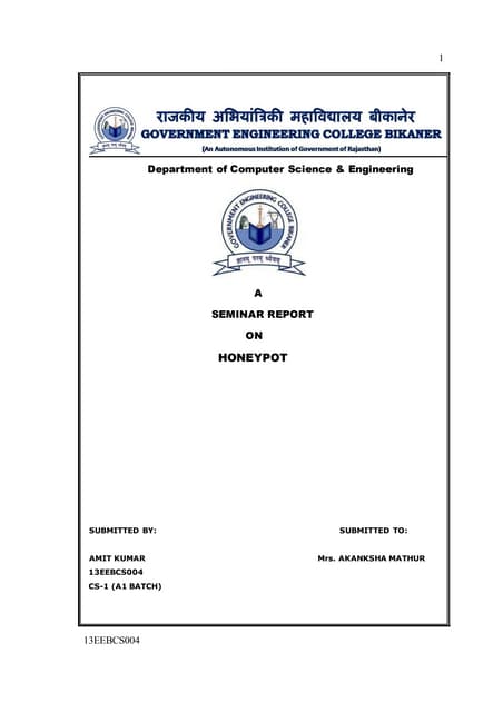 Seminar Report on Honeypot